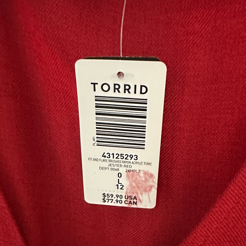Torrid Red Button-Front Blouse - Picture 6 of 6